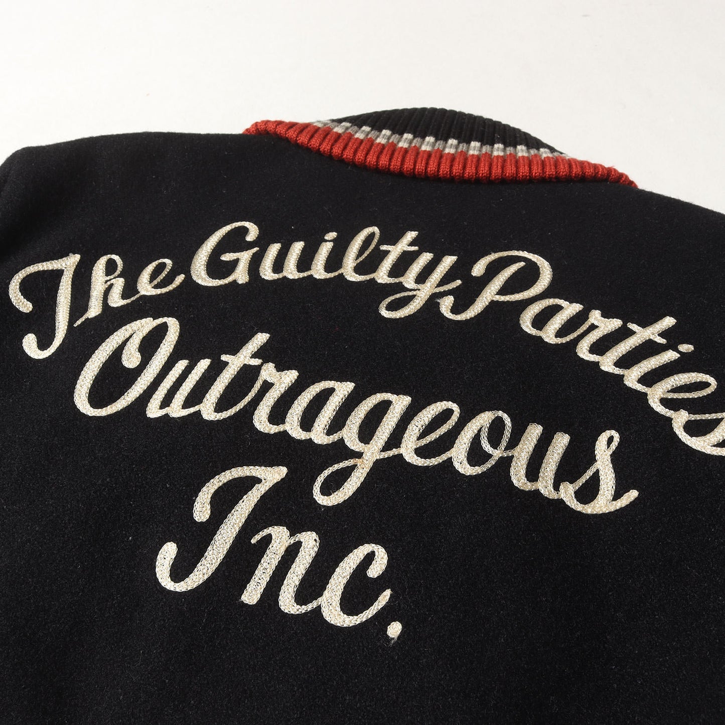 チェーン刺繍ロゴ メルトンウール ファラオジャケット
