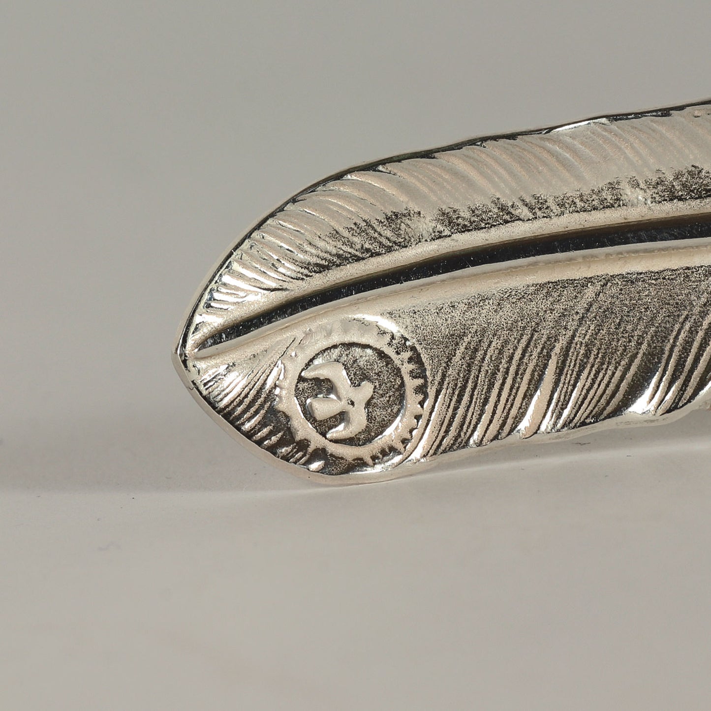 上銀 銀縄目 ターコイズ 特大フェザー