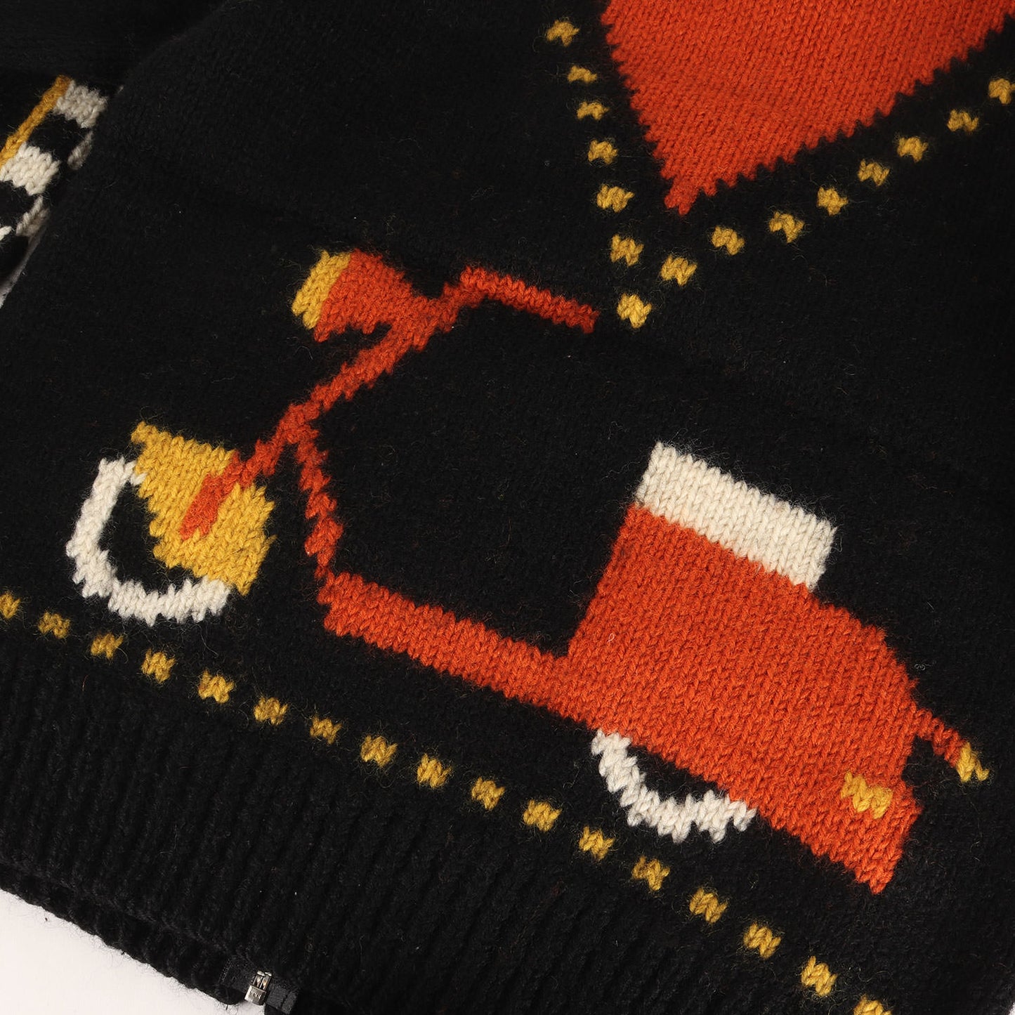 モペッドデザイン フルジップ カウチンニット