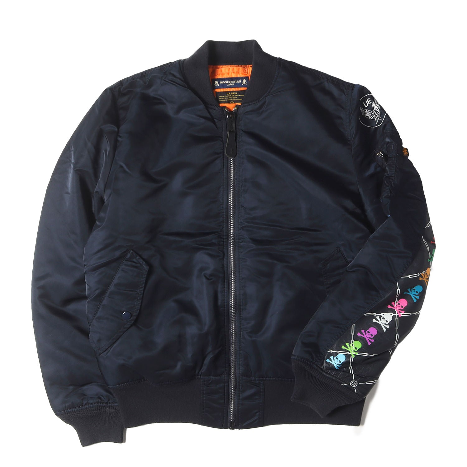 MASTERMIND WORLD x ALPHA INDUSTRIES REVERSIBLE MA-1 JACKET (BLACK