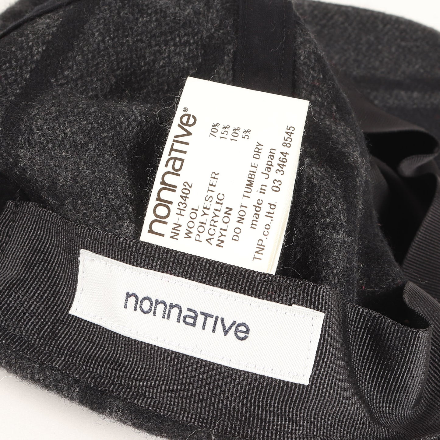 チェック ウール 6パネルキャップ