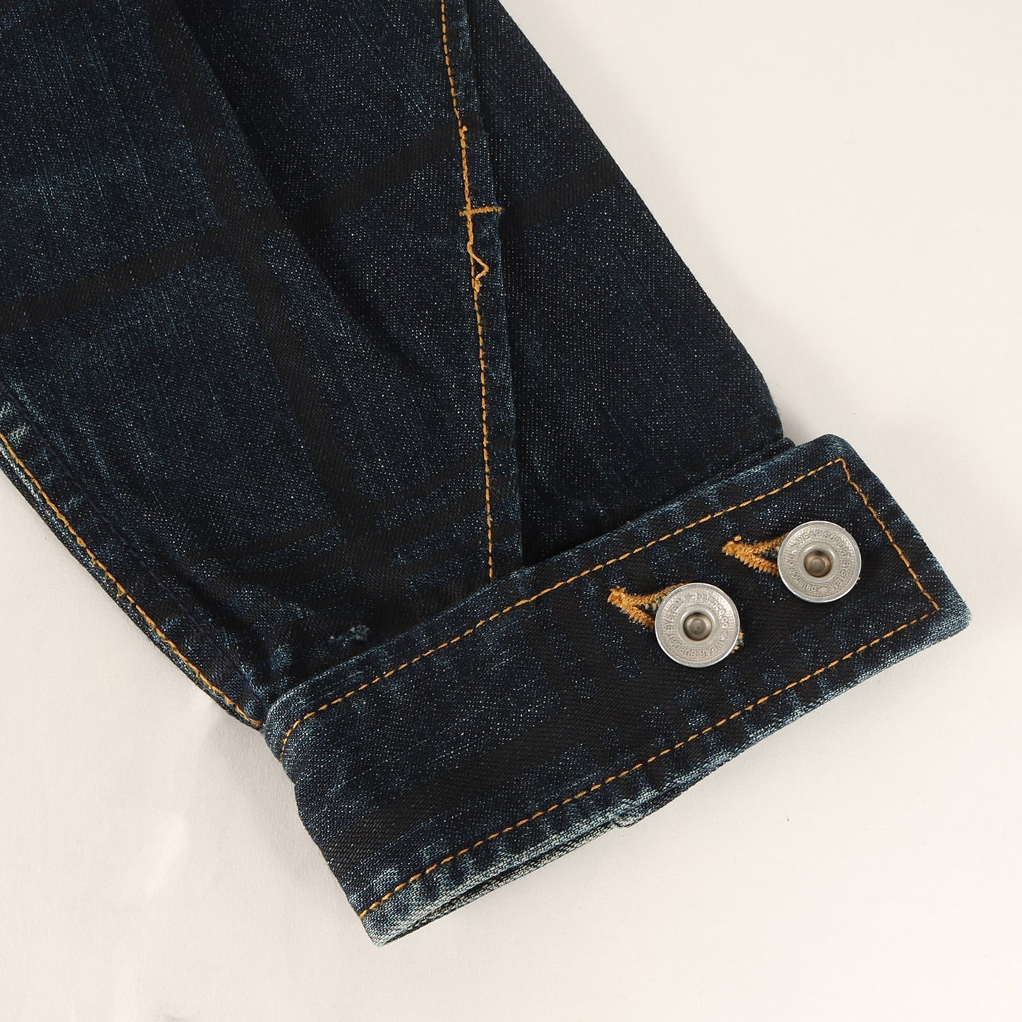 00s チェックプリント デニムジャケット