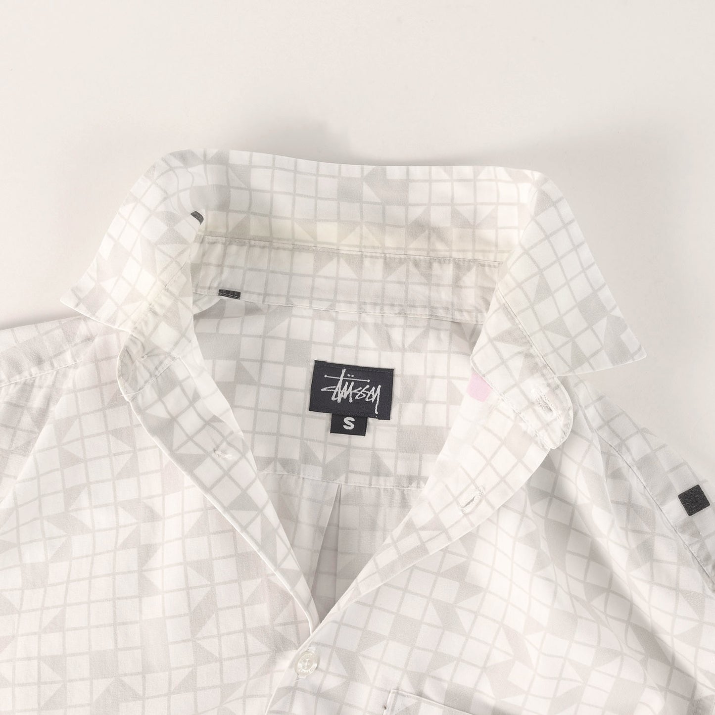 00s ジオメトリック柄 コットンブロード 半袖シャツ(USA製)