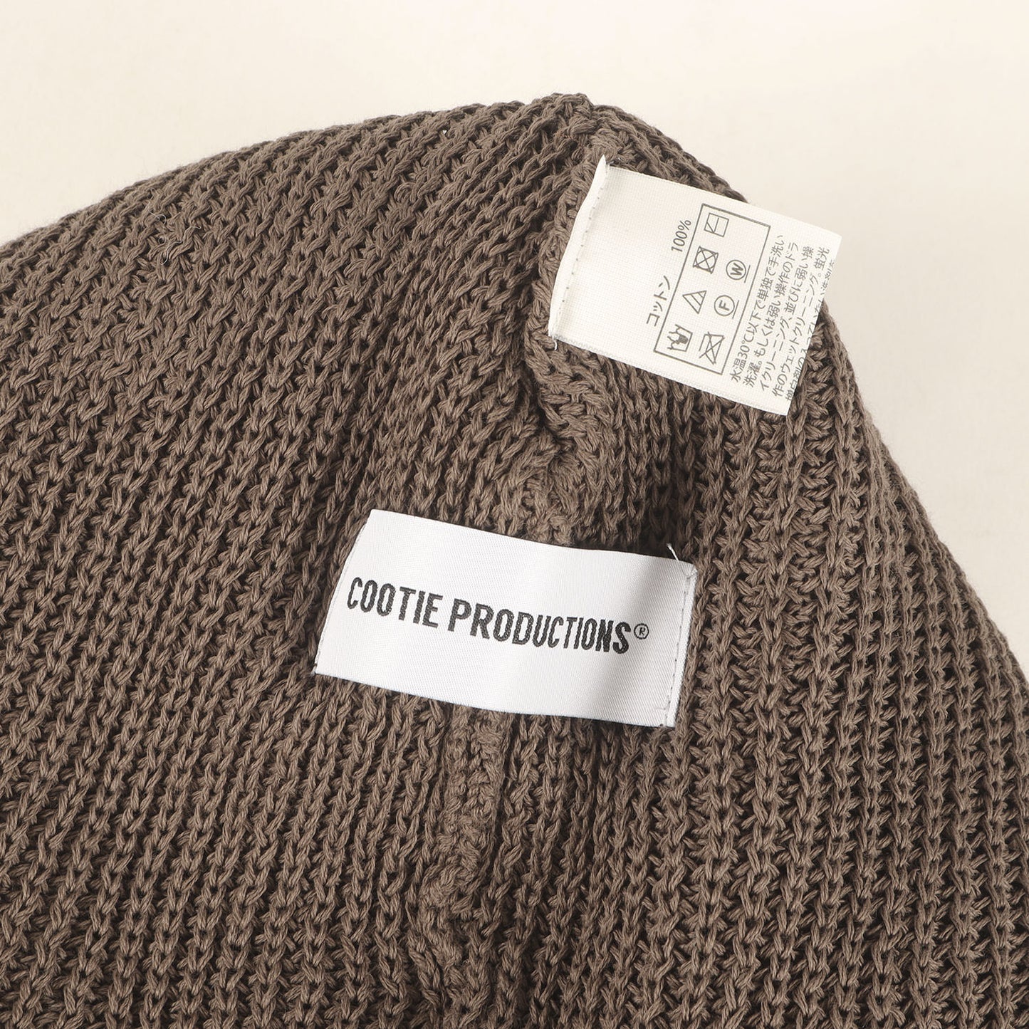 24SS コットンニット リブビーニー(Rib Stitch Cuffless Beanie)