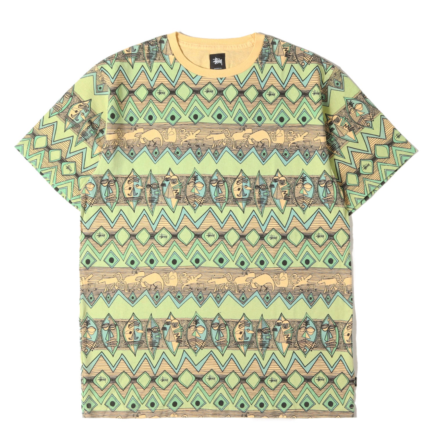 STUSSY (ステューシー) ZULU 民族総柄 プリント Tシャツ - ブランド 