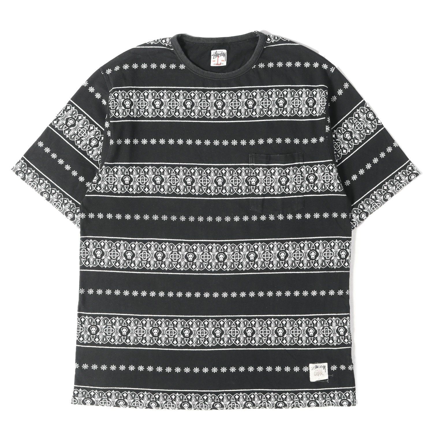 STUSSY (ステューシー) 00s バンダナ ボーダー ポケット Tシャツ 