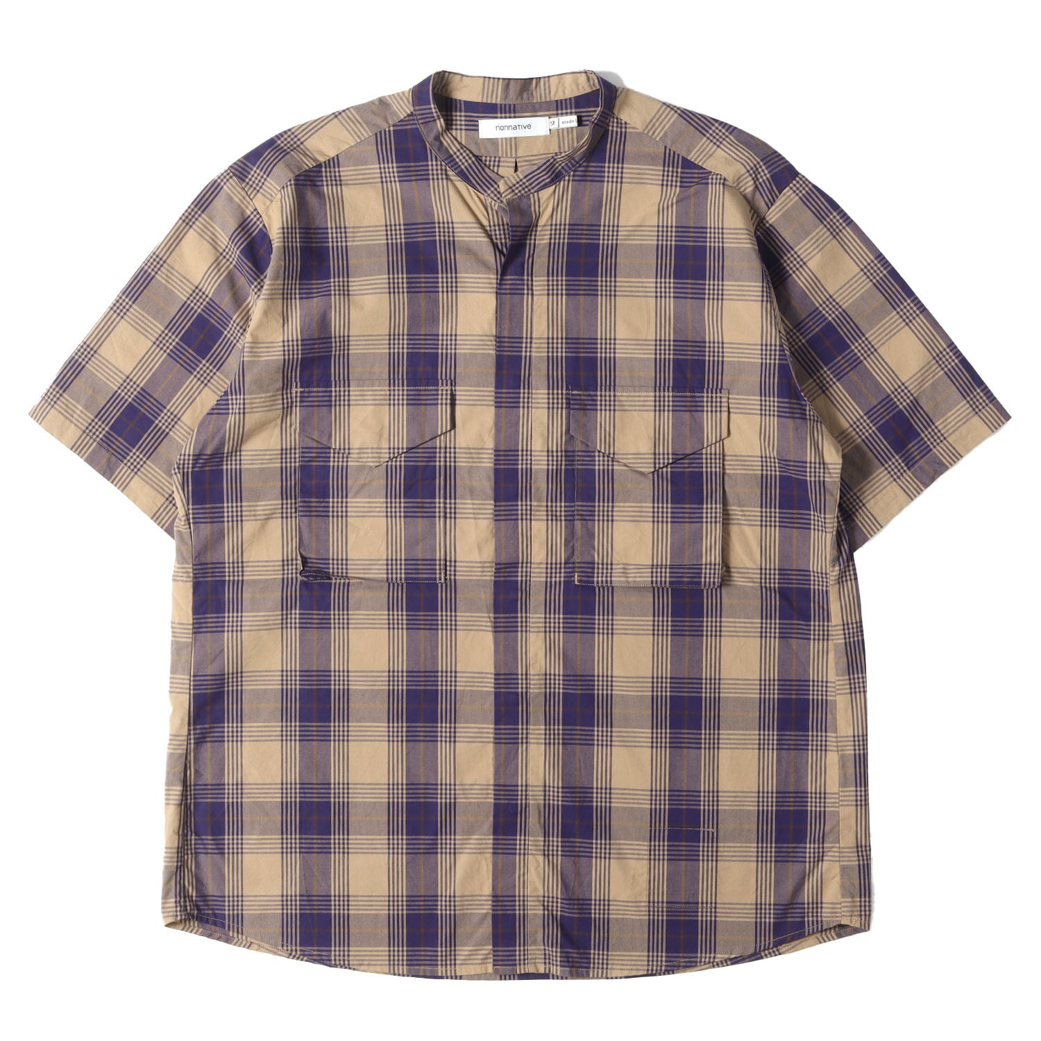 NONNATIVE (ノンネイティブ) 24SS オープンバンドカラー タータン 