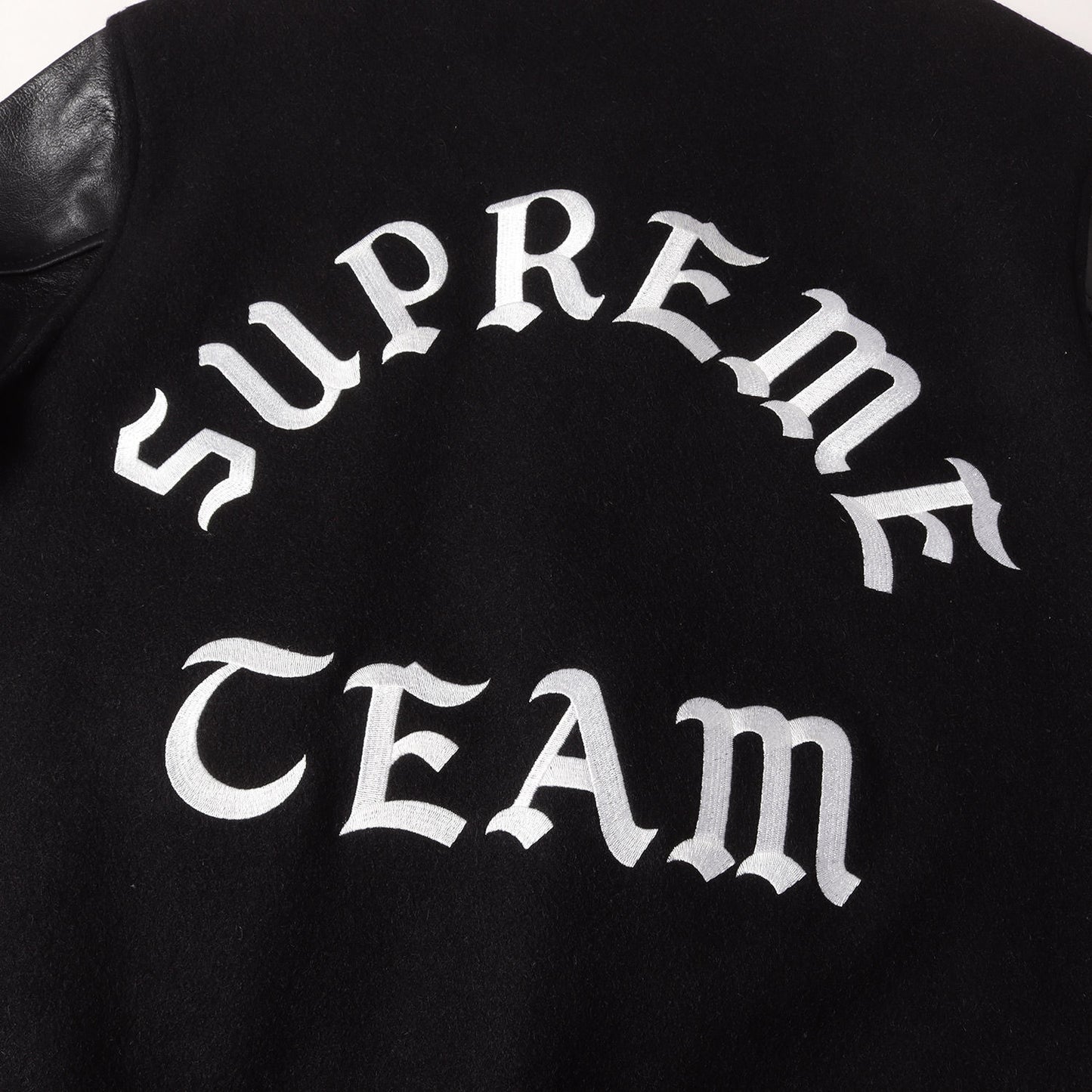 ロックステディーロゴ 袖レザー メルトン バーシティジャケット / スタジャン(Wool Varsity Jacket)