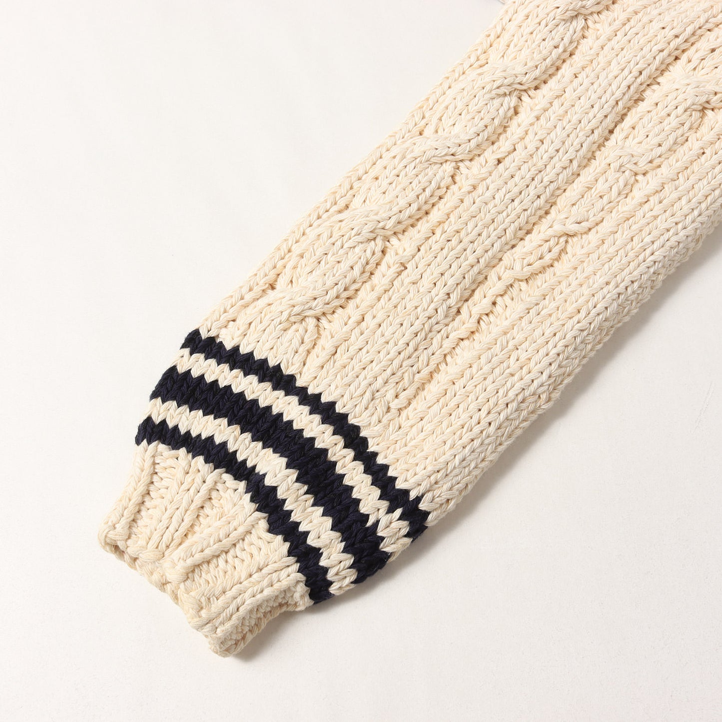 23SS コットン/リネン ローゲージ Vネック ハンドニット(V-COLLEGIUM HAND-KNIT)