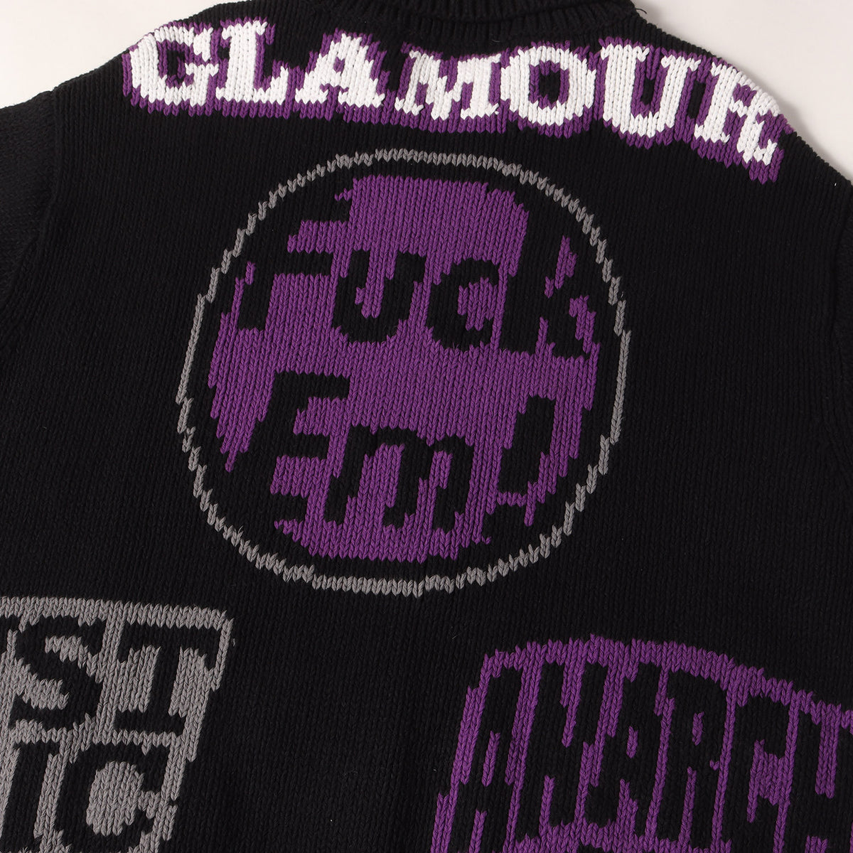 21SS ×HYSTERIC GLAMOUR マルチロゴ コットンニット ジップ セーター(Logos Zip Up Sweater)