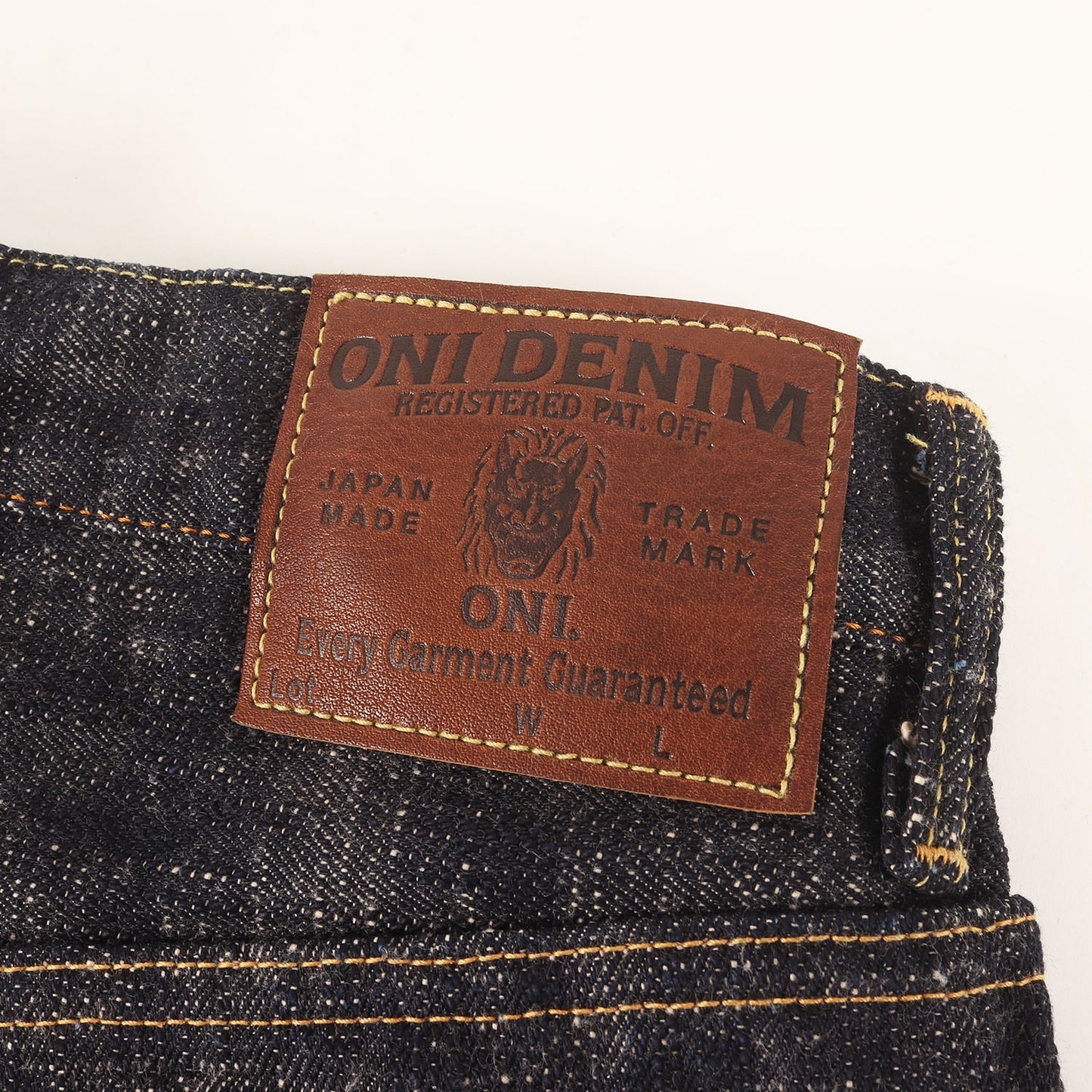 冬季限定 雪さらし加工 17oz 鬼絣 ジャストライト ストレート デニムパンツ (ONI270-Kasuri)