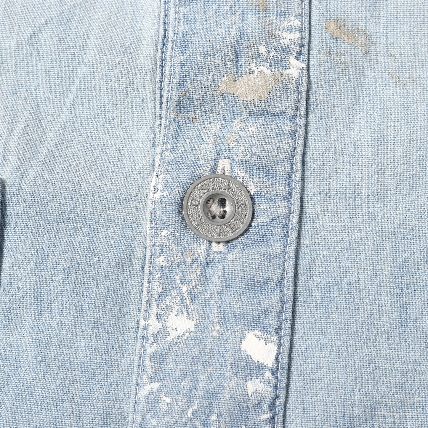 23AW U.S.ARMY ペイント加工 プルオーバー シャンブレーシャツ(US ARMY PULLOVER CHAMBRAY SHIRTS PAINTED)