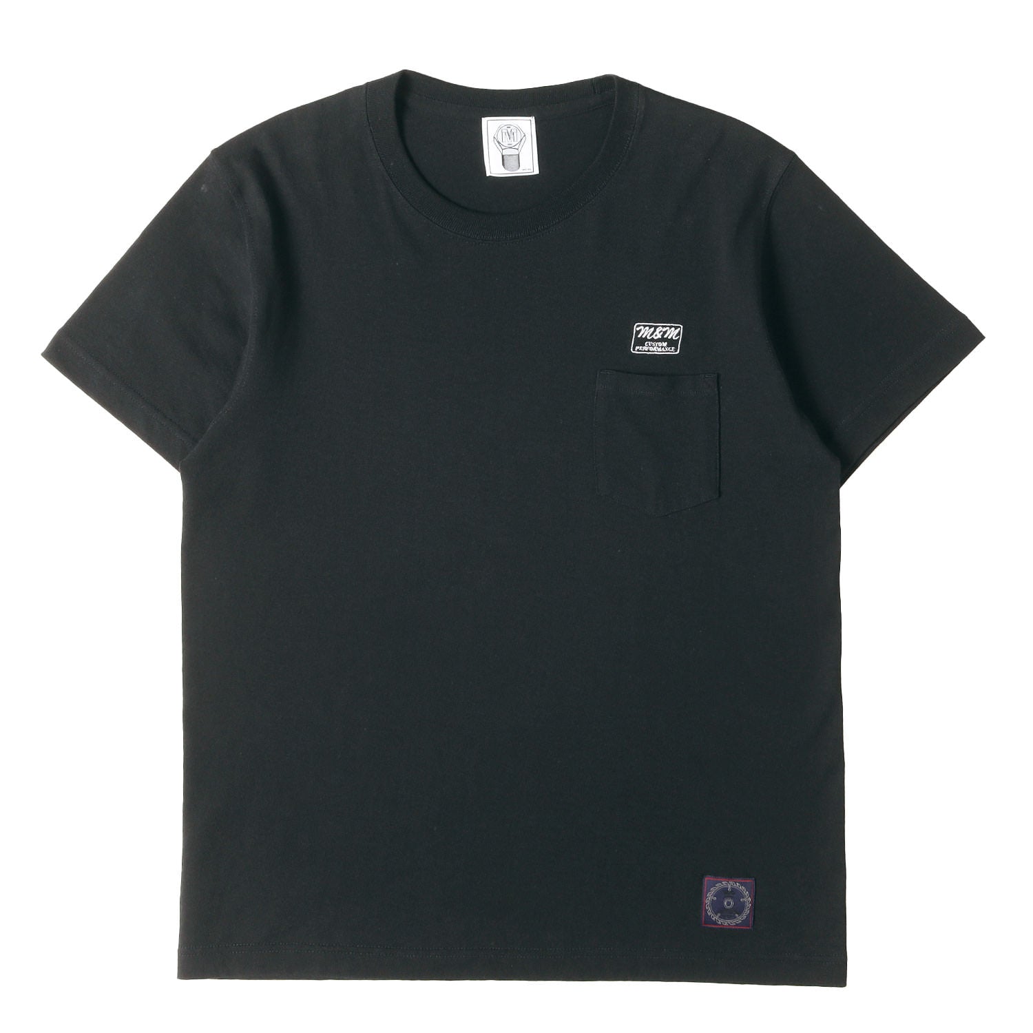 M&M (エムアンドエム) ブランドロゴ クルーネック ポケット Tシャツ 