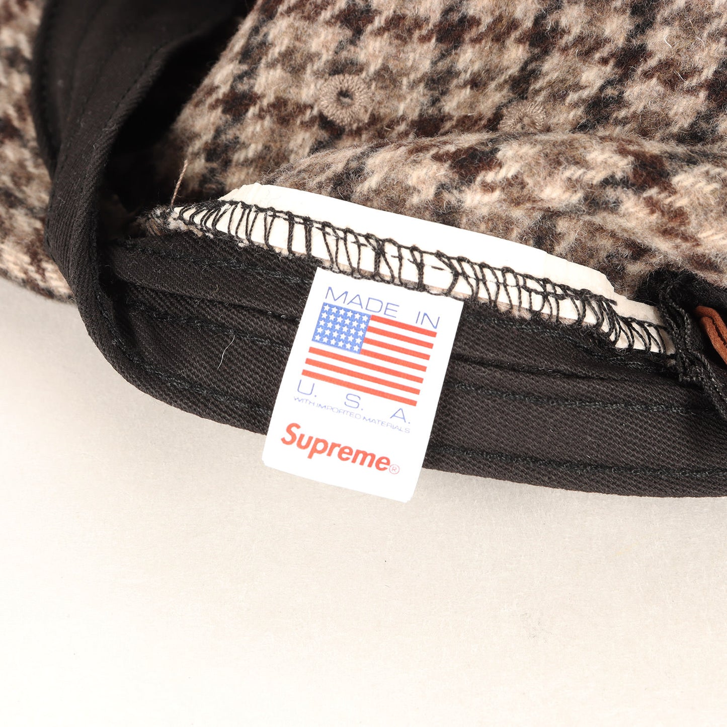 23AW ×Bellandi 千鳥格子 ウール BOXロゴ キャンプキャップ(Houndstooth Wool Camp Cap)