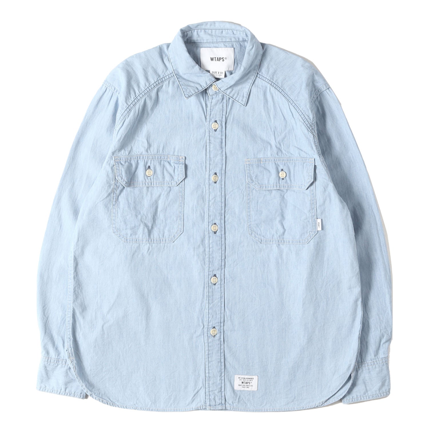 WTAPS (ダブルタップス) 24AW バイオブリーチ加工 シャンブレーシャツ 