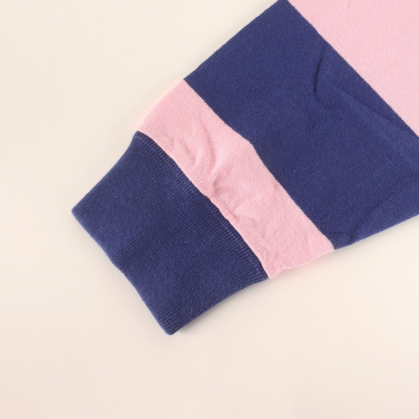 ワンポイント刺繍 長袖 ボーダー ラガーシャツ