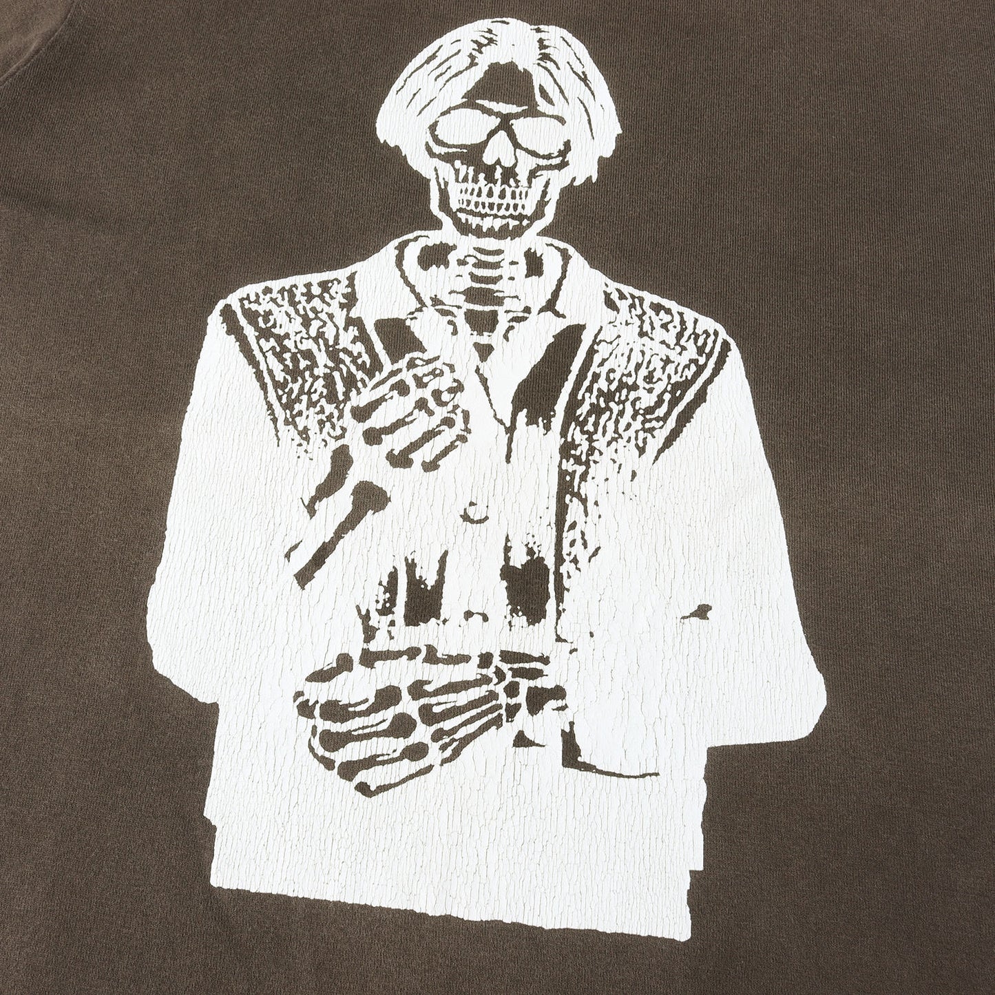 04SS ドリーム期 ダメージ加工 テレヴィジョン トム・ヴァーレイン スカル Tシャツ