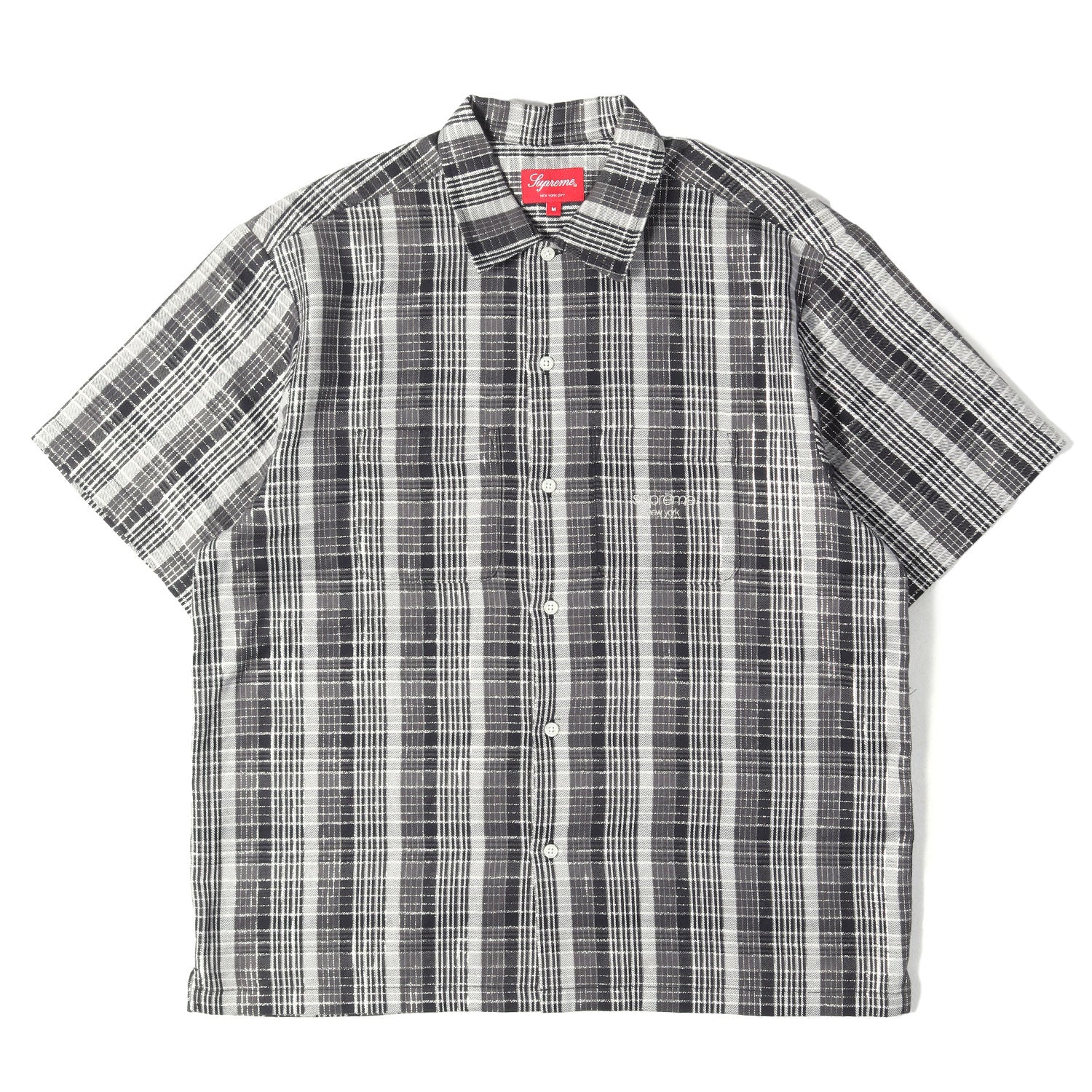 Supreme (シュプリーム) 23SS ラメチェック 半袖 ネルシャツ(Metallic 