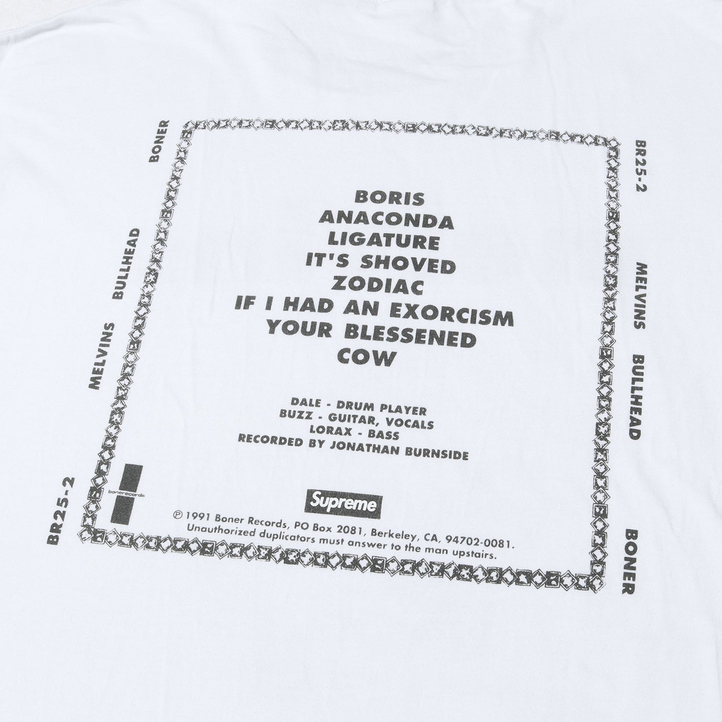 24SS ×Melvins アルバムアート Tシャツ(Bullhead Tee)