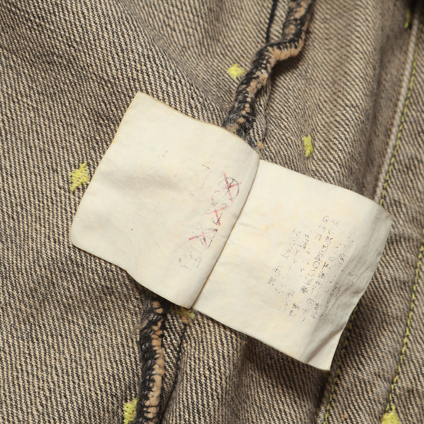 02SS THE ILLUSION HAZE期 ダイヤドット ベア刺繍 デニムジャケット