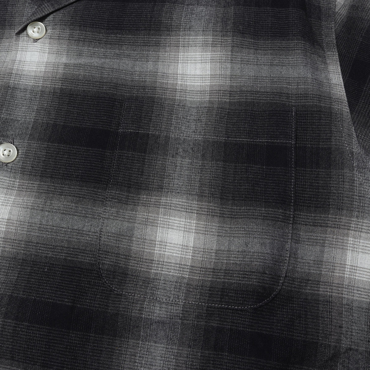 25SS オンブレチェック オープンカラー レーヨン 半袖シャツ(OMBRAY CHECK OPEN COLLAR SHIRT S/S)