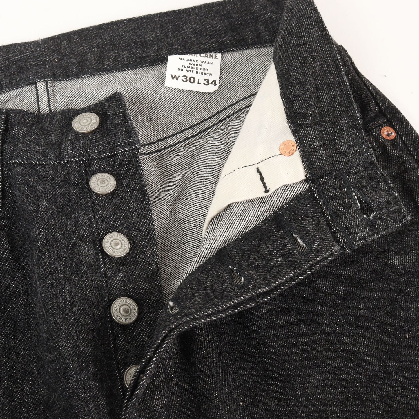 1947年モデル 5ポケット ボタンフライ ブラック デニムパンツ (14.25oz. BLACK DENIM 1947 MODEL)