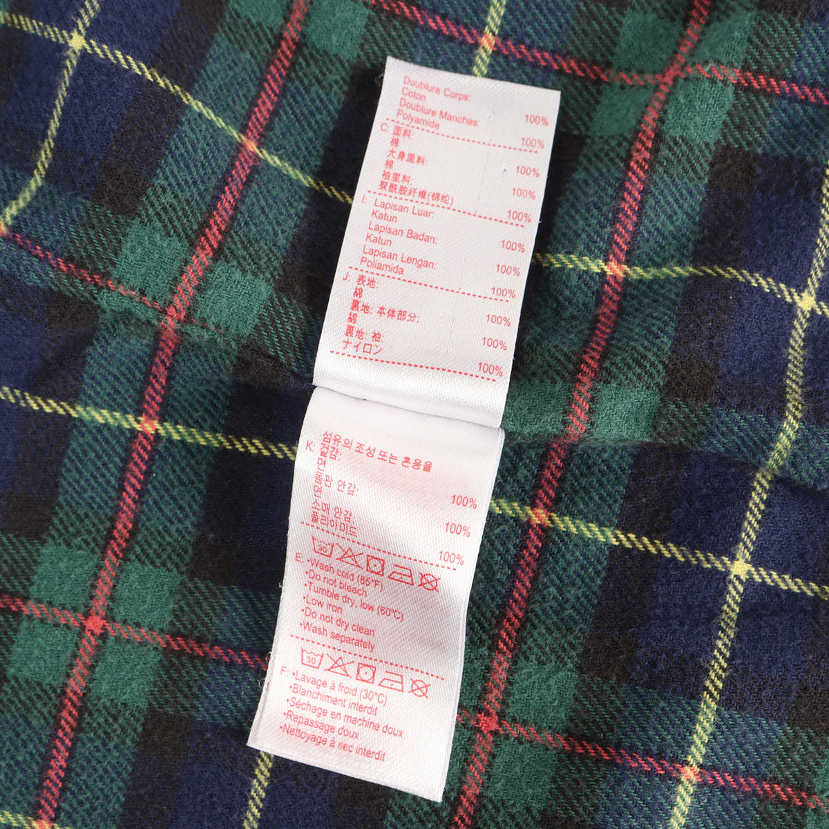 ×LACOSTE L!VE 裏地チェックネル ハリントンジャケット (Harrington Jacket)