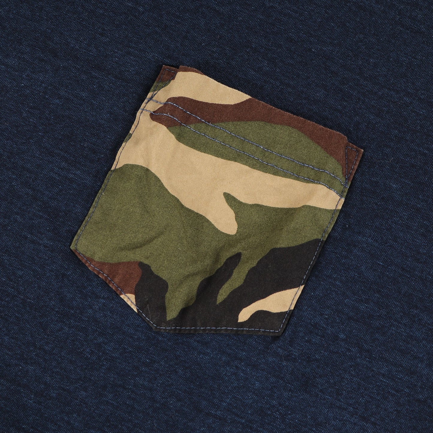 迷彩ポケット インディゴ Tシャツ(FABRIC MIX INDIGO POCKET TEE)