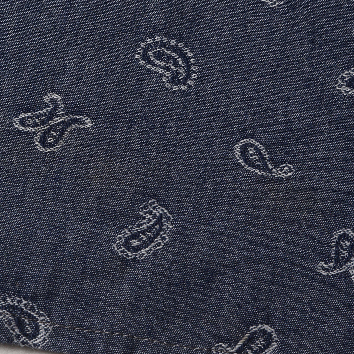 ジャガード ペイズリー シャンブレー 半袖シャツ