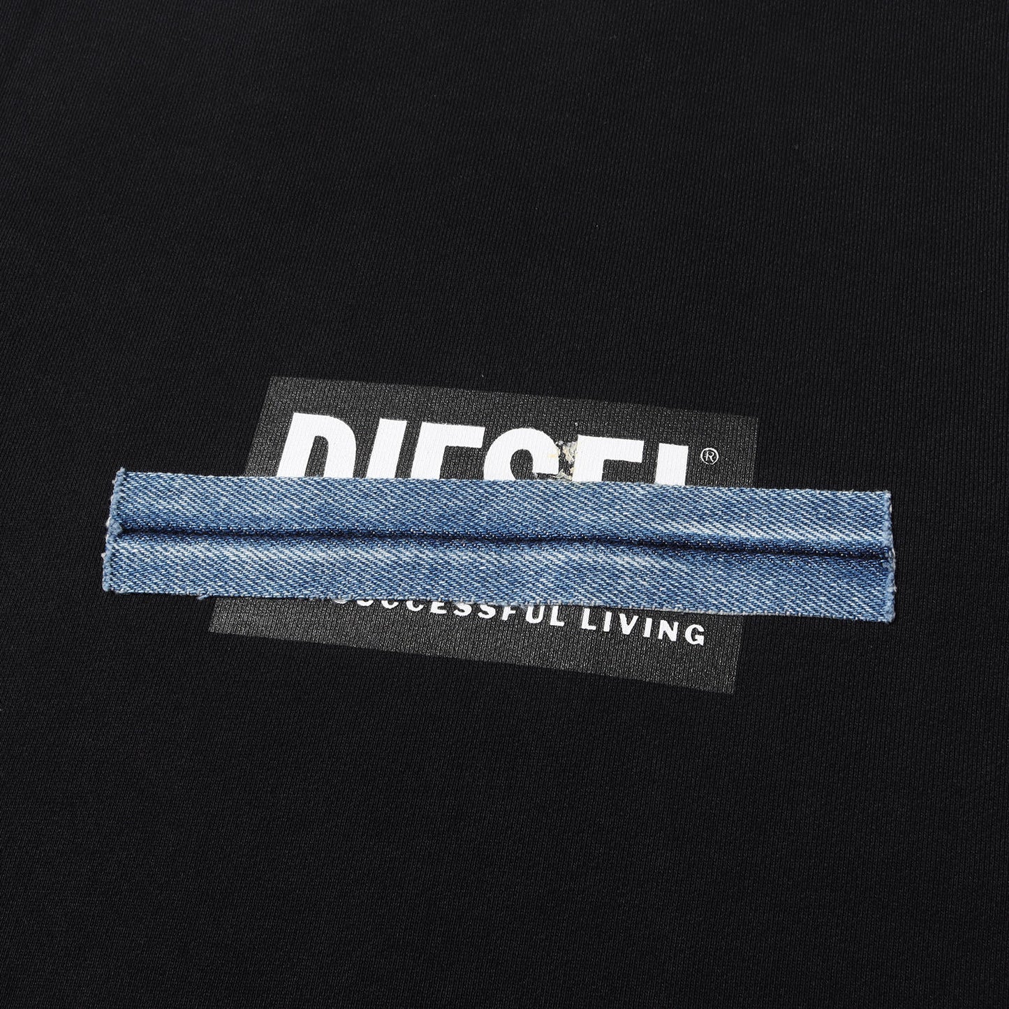 デニムパッチ クルーネック スウェット