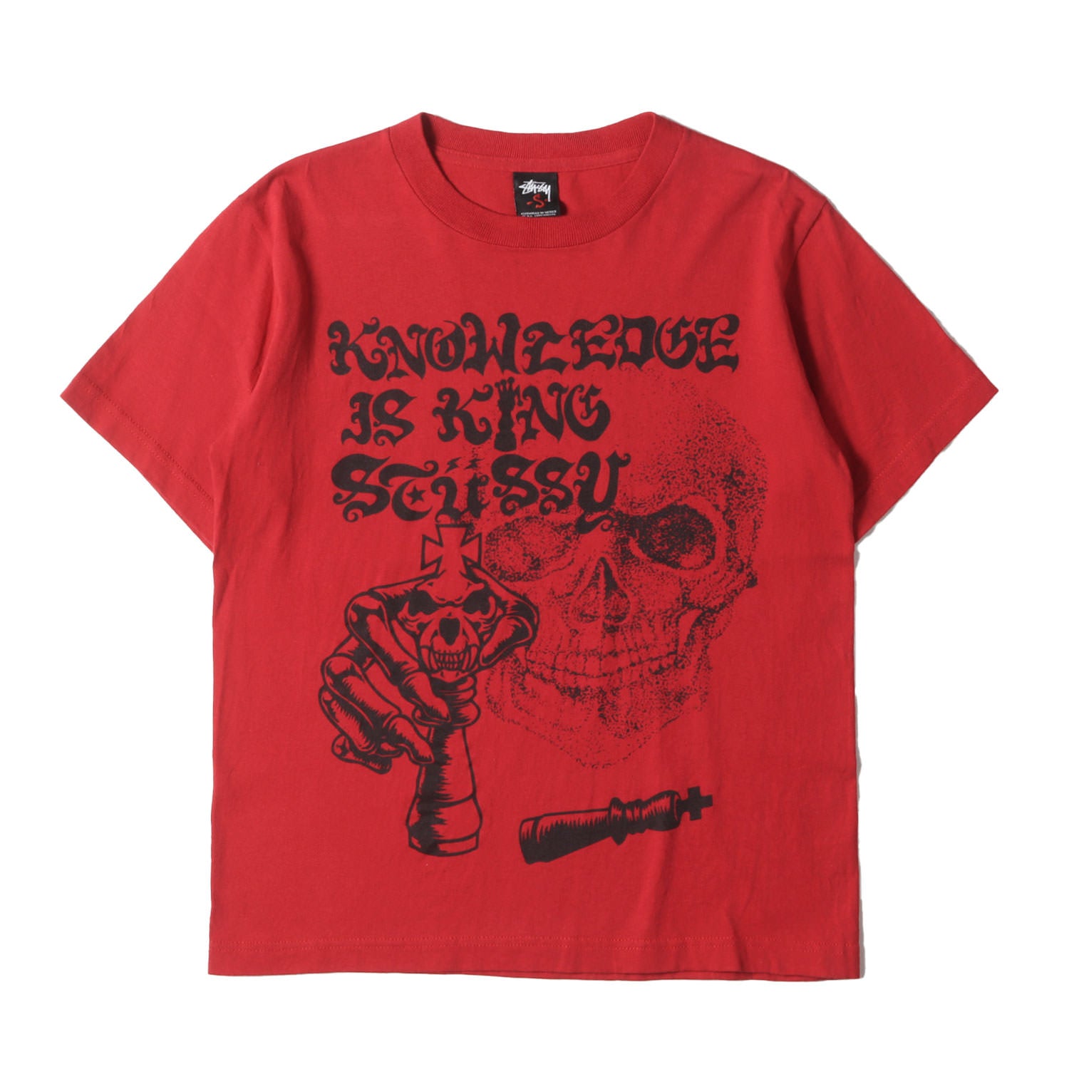 STUSSY (ステューシー) 00s スカル グラフィック Tシャツ - ブランド 