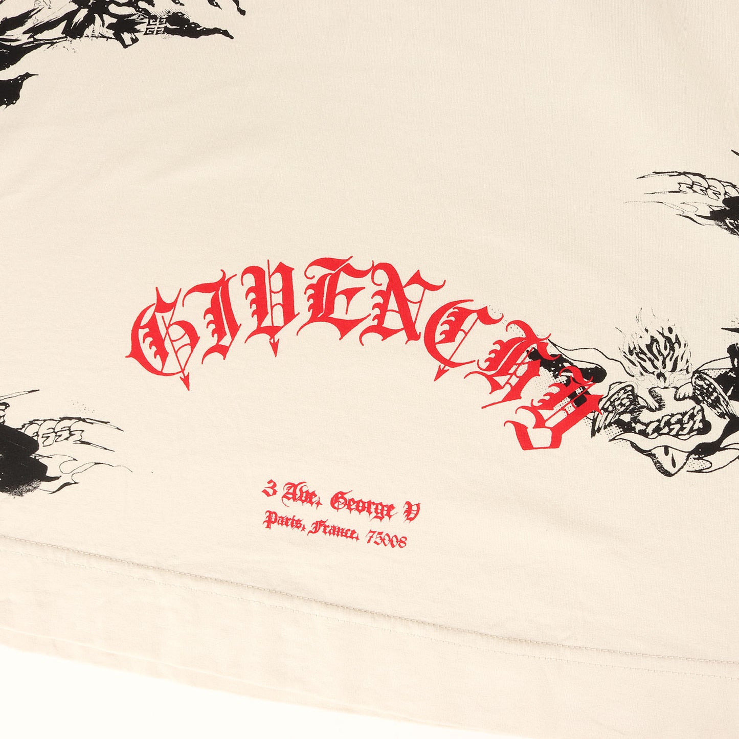 21AW オーバーサイズ グラフィック総柄 パーカー(GOTHIC OVERSIZED Hoodie)