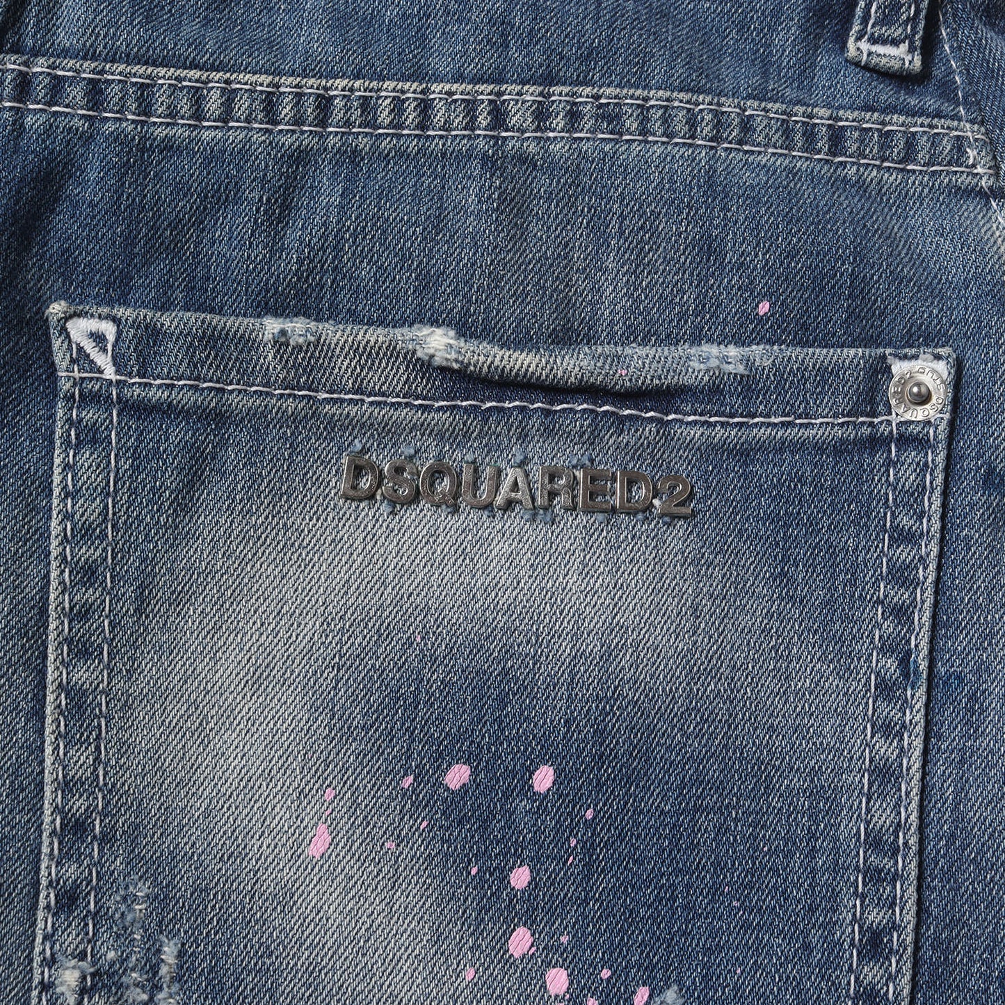 ダメージリペア加工 立体裁断 ストレッチ デニムパンツ(M.B.JEAN)