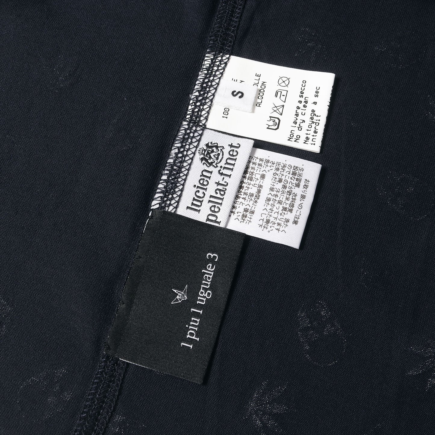 ×1piu1uguale3 スカル&マリファナ&折り鶴 モノグラム Tシャツ