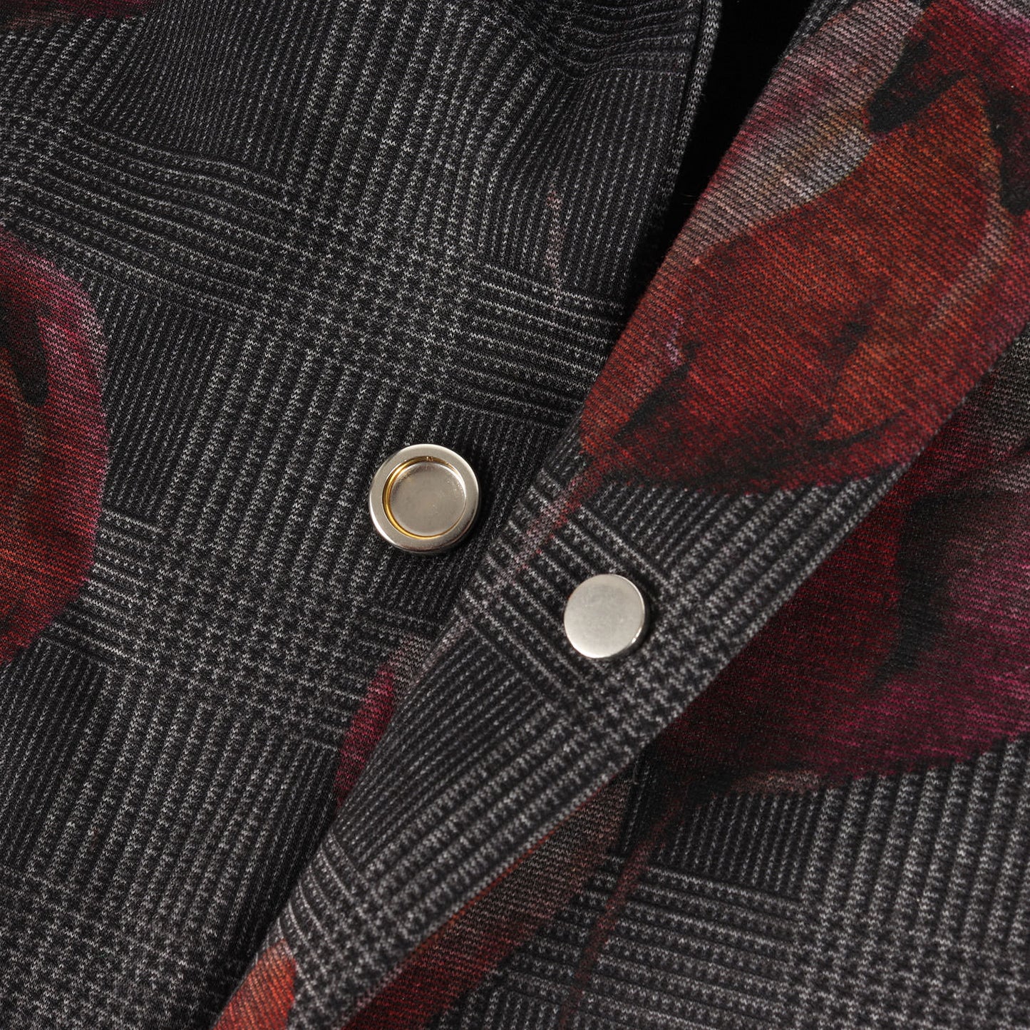 フラワープリント グレンチェック ストレッチ テーラード コーチジャケット