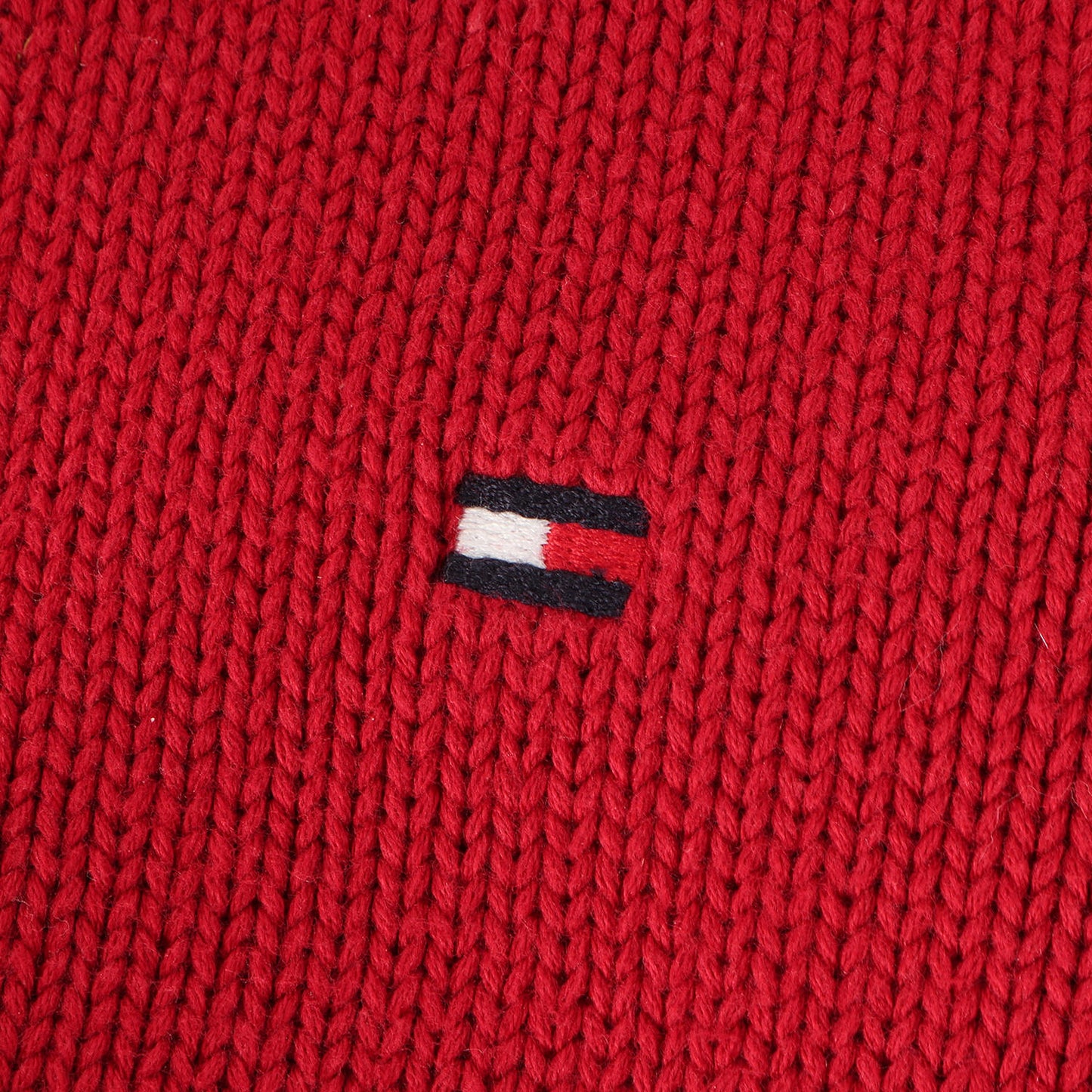 ワンポイント刺繍 コットンニット ジップ セーター