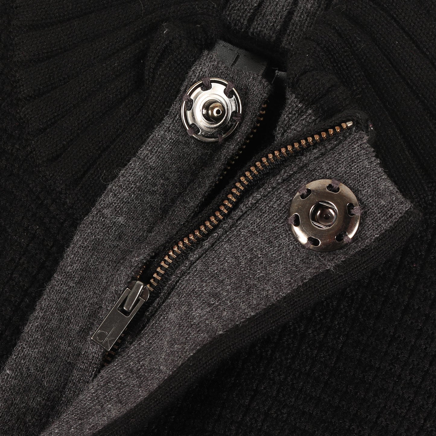 ワッフルニット フルジップ セーター