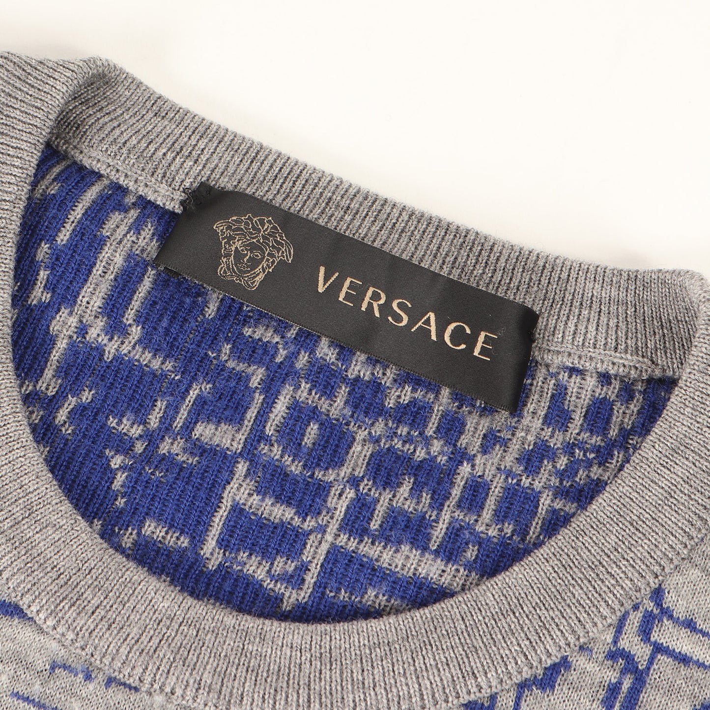 総柄デザイン ウールニット セーター