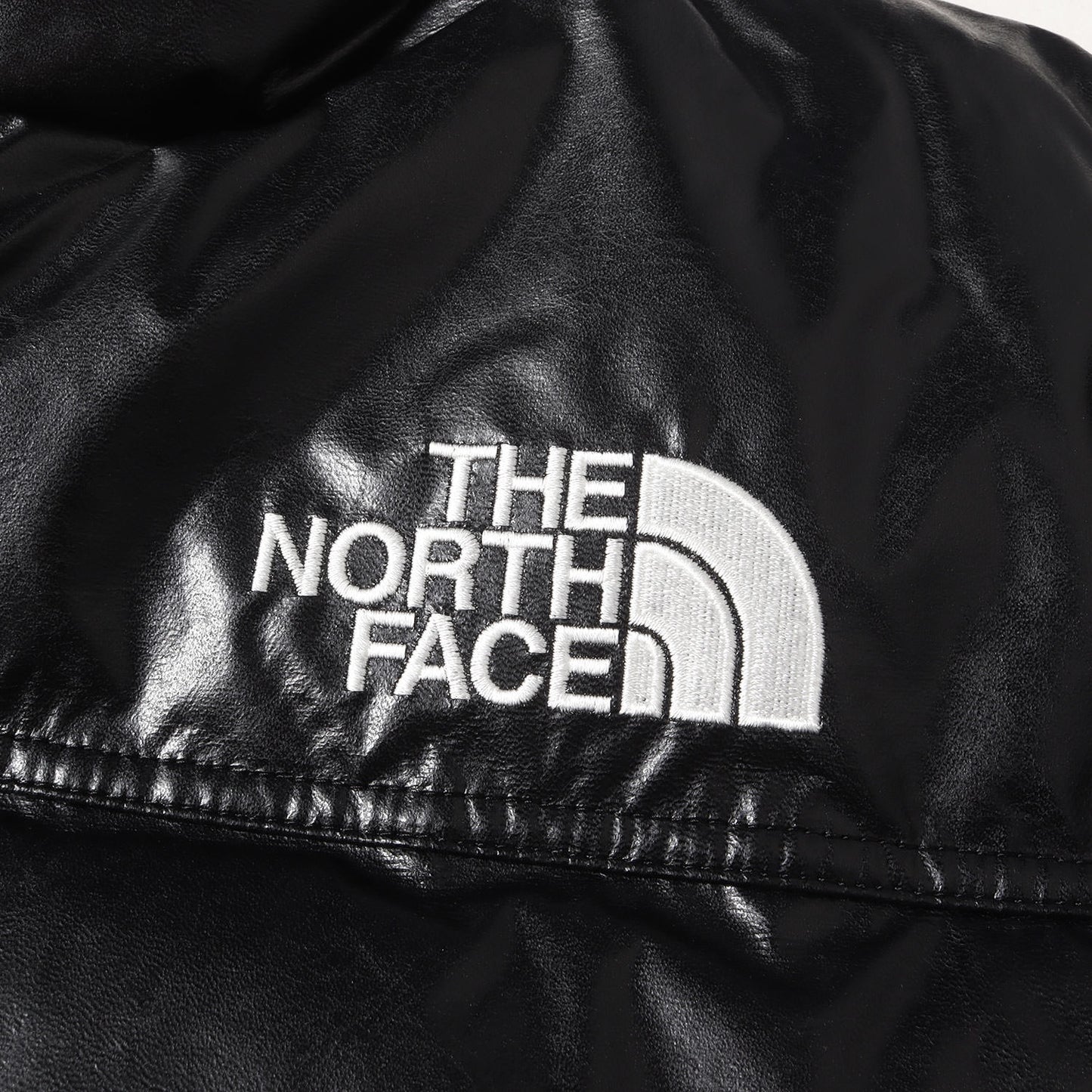 24AW ×THE NORTH FACE シンセティックレザー ヌプシ ダウンジャケット