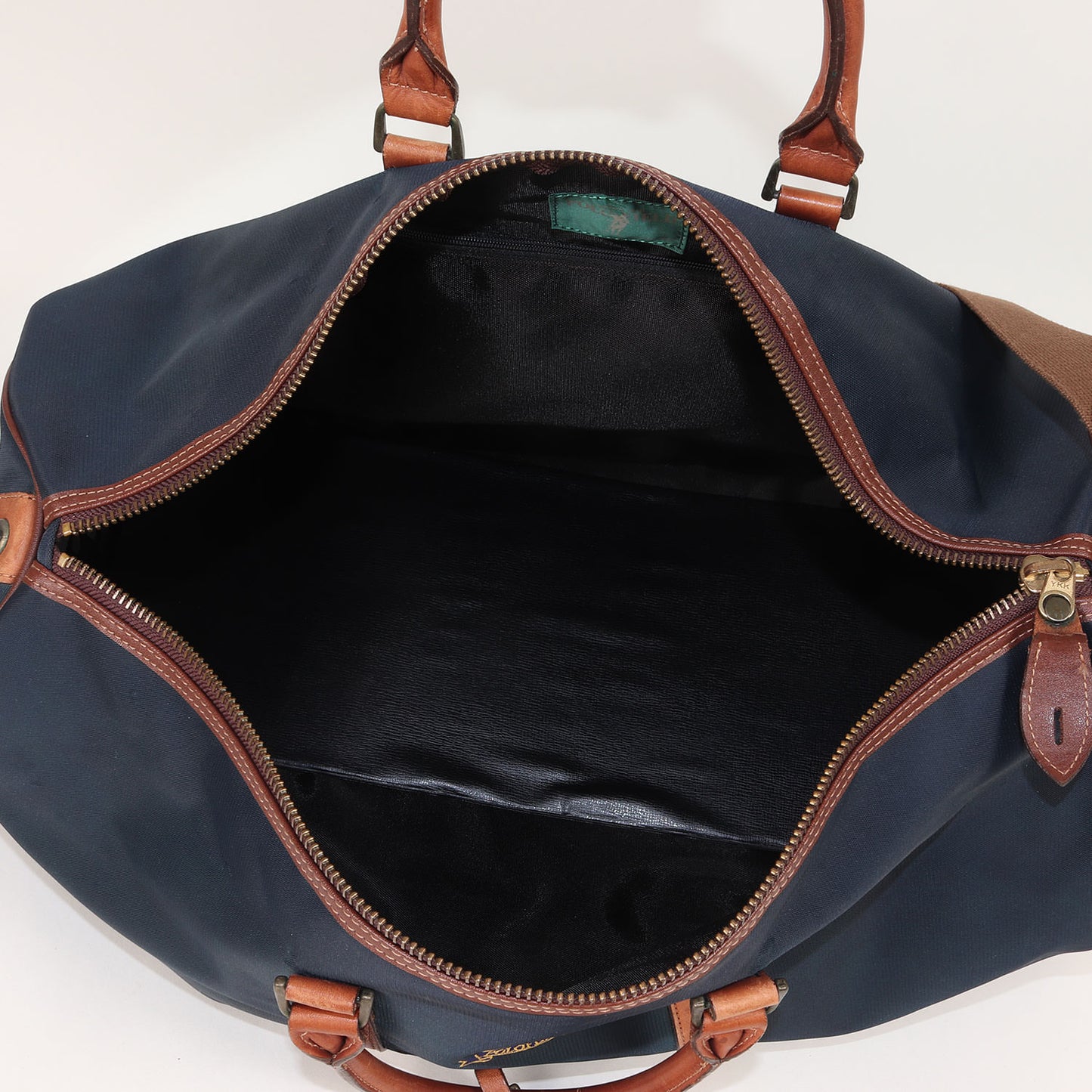 90s エンブレム刺繍 2WAY レザーコンビ ボストンバッグ