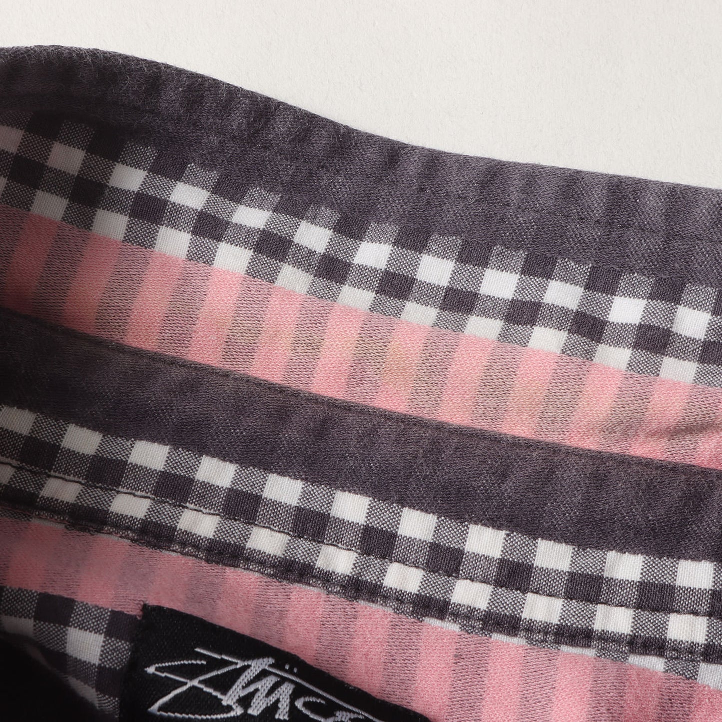 00s ストライププリント ギンガムチェック 半袖シャツ