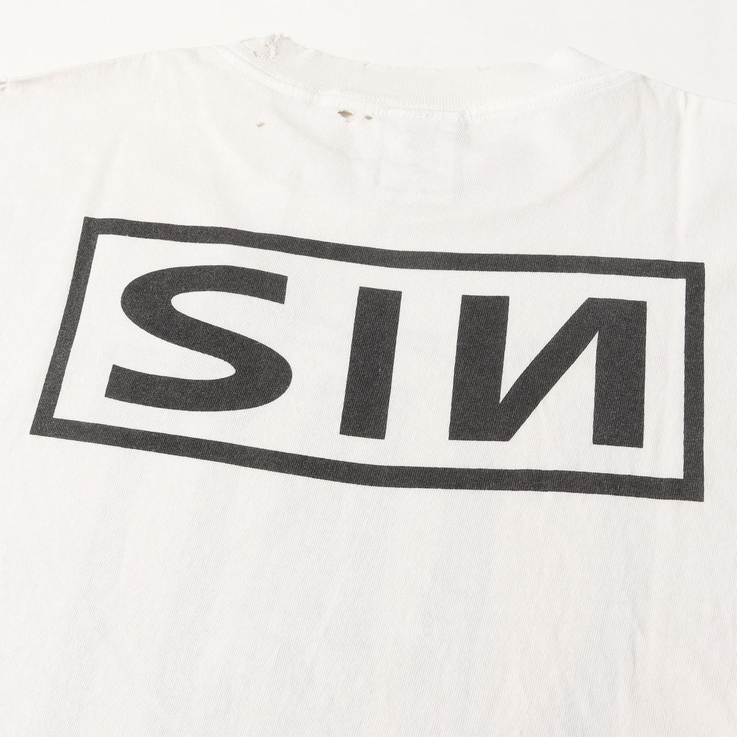 25SS ヴィンテージ加工 ナイン・インチ・ネイルズ パロディーロゴ Tシャツ(SS TEE / SAINT YOURSELF)