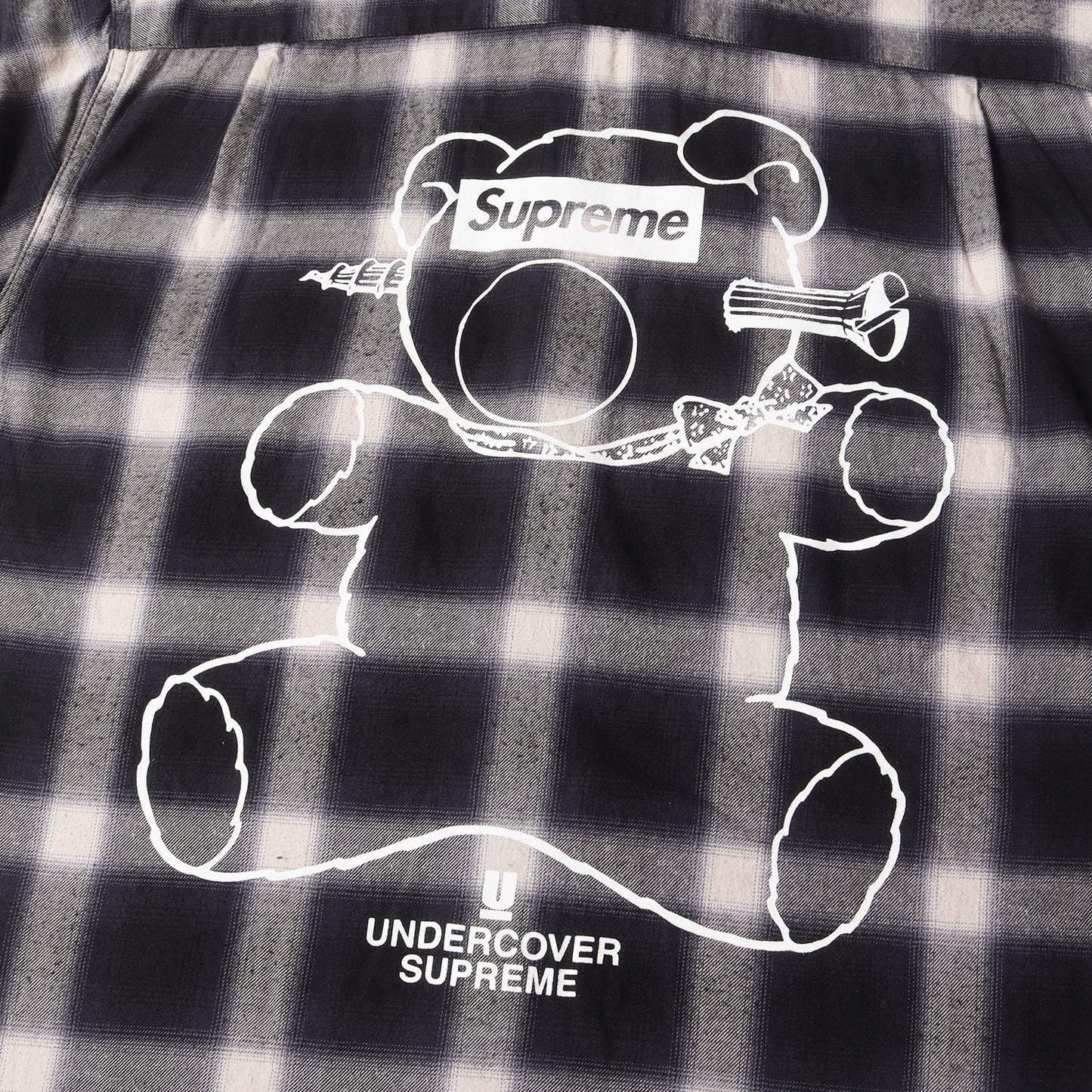 ×UNDERCOVER サテンフード付き オンブレチェック シャツ(Satin Hooded Flannel Shirt)