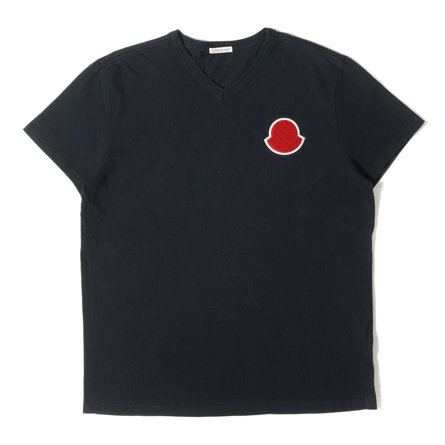 MONCLER (モンクレール) ロゴワッペン Vネック Tシャツ(MAGLIA SCOLLO 