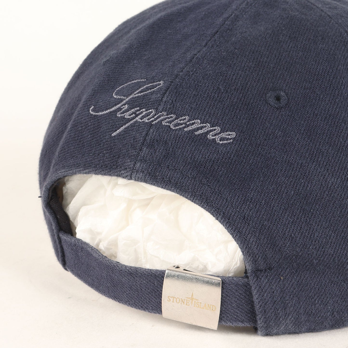 23AW ×STONE ISLAND ロゴ刺繍 6パネルキャップ(Denim 6-Panel)