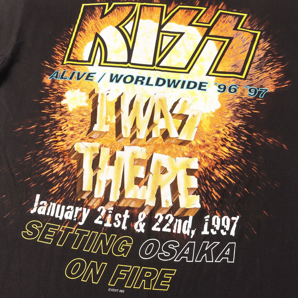 90s KISS ALIVE WORLDWIDE TOUR 96-97 大阪会場 キッス Tシャツ / USA製 PYRAMID