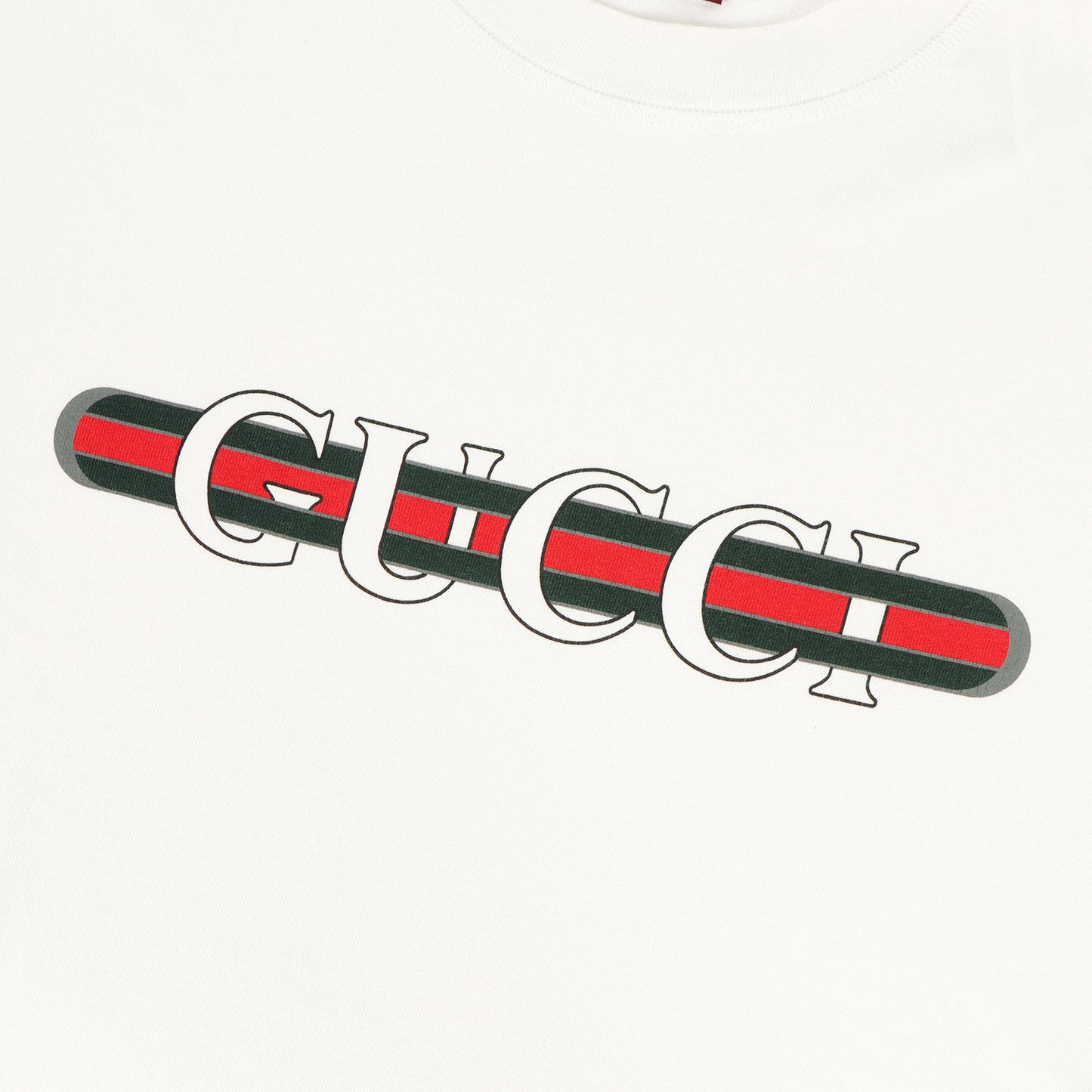 25SS ウェブストライプ ブランドロゴ Tシャツ