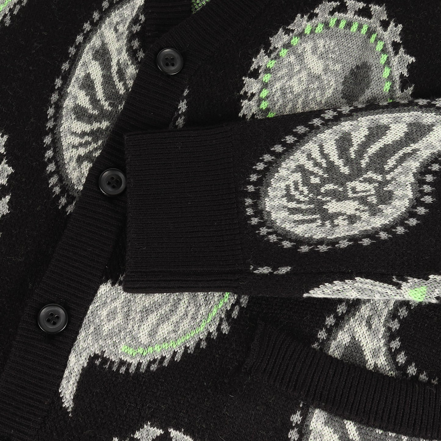 BAPE BLACK ペイズリー柄 ジャガード ニット カーディガン(PAISLEY PATTERN CARDIGAN)