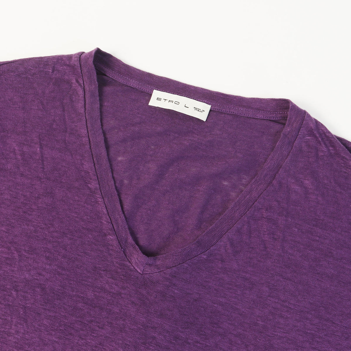 スラブニット Vネック Tシャツ