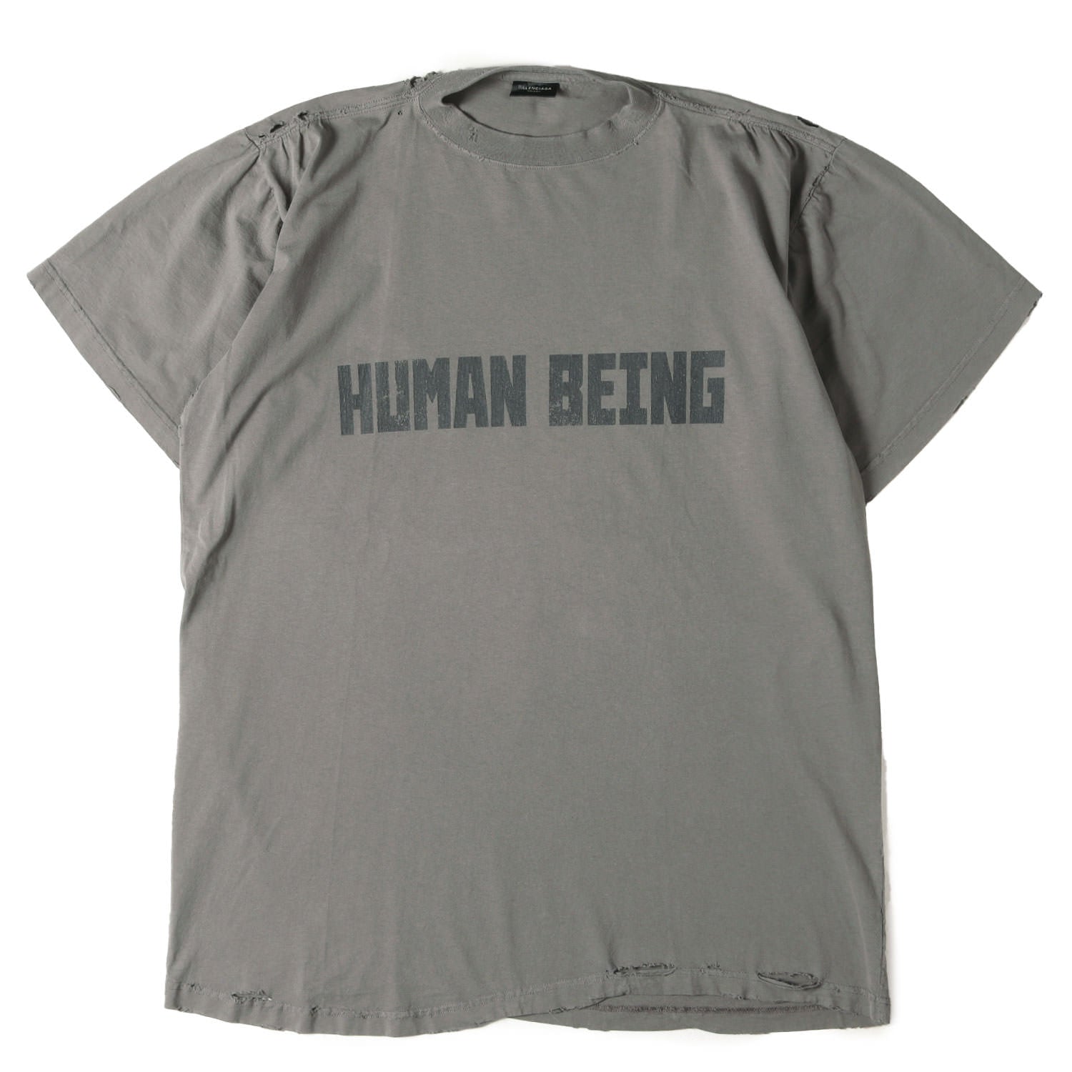 BALENCIAGA (バレンシアガ) 25SS ダメージ加工 HUMAN BEINGロゴ 